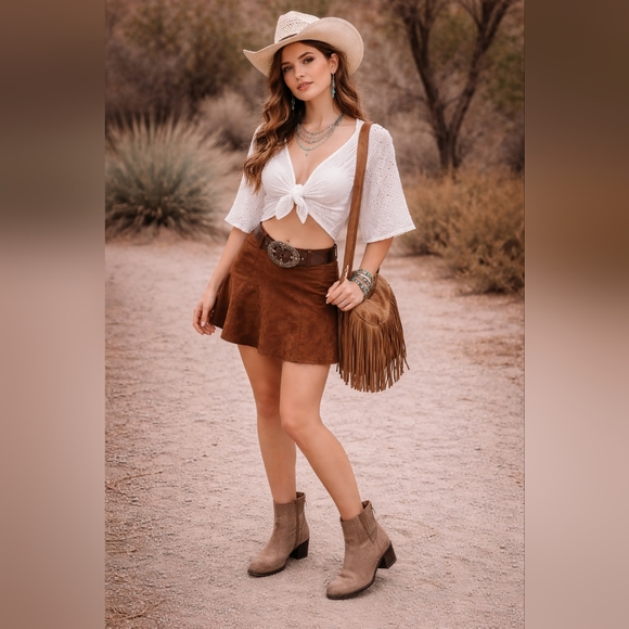 New Ralph Lauren Suede Skirt – Boho Western Style 🤎. - Picture 8 of 9